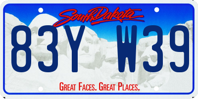 SD license plate 83YW39