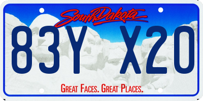SD license plate 83YX20