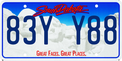 SD license plate 83YY88