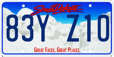 SD license plate 83YZ10