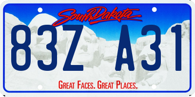 SD license plate 83ZA31
