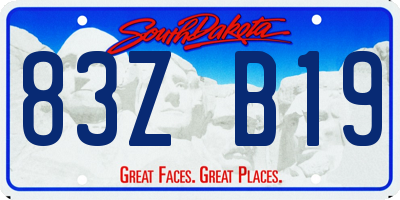 SD license plate 83ZB19