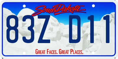 SD license plate 83ZD11