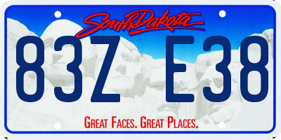 SD license plate 83ZE38
