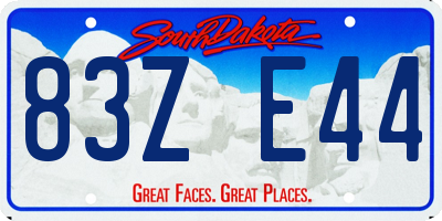 SD license plate 83ZE44