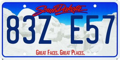 SD license plate 83ZE57