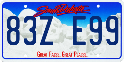 SD license plate 83ZE99