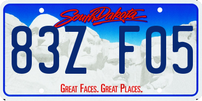 SD license plate 83ZF05