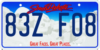 SD license plate 83ZF08
