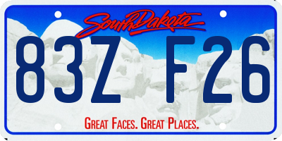 SD license plate 83ZF26