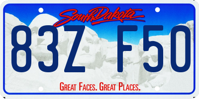 SD license plate 83ZF50