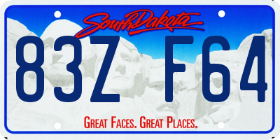 SD license plate 83ZF64
