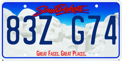 SD license plate 83ZG74