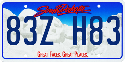 SD license plate 83ZH83