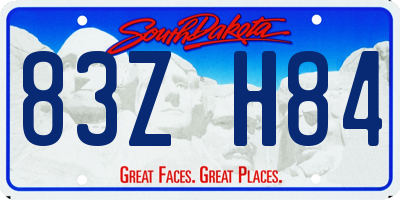 SD license plate 83ZH84
