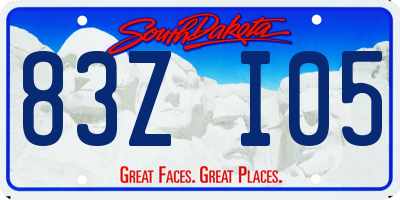 SD license plate 83ZI05