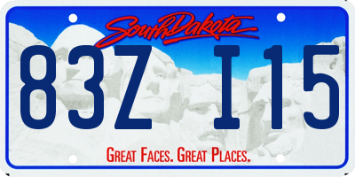 SD license plate 83ZI15