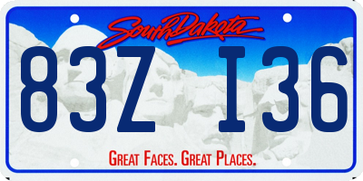 SD license plate 83ZI36