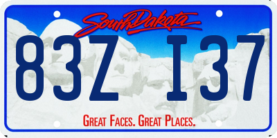 SD license plate 83ZI37