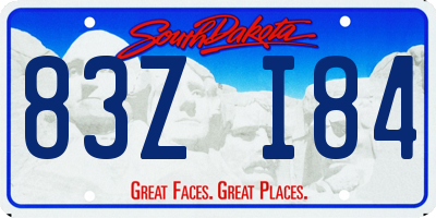 SD license plate 83ZI84