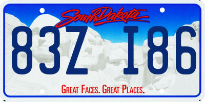 SD license plate 83ZI86