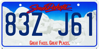 SD license plate 83ZJ61