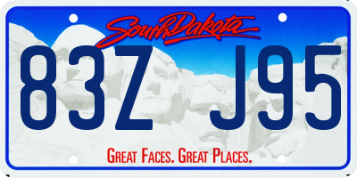 SD license plate 83ZJ95