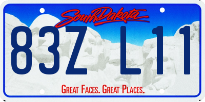 SD license plate 83ZL11