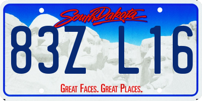 SD license plate 83ZL16