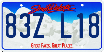 SD license plate 83ZL18