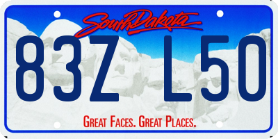 SD license plate 83ZL50