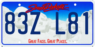 SD license plate 83ZL81