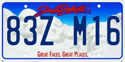 SD license plate 83ZM16