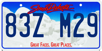SD license plate 83ZM29