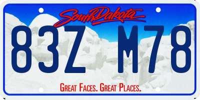 SD license plate 83ZM78