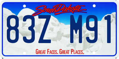SD license plate 83ZM91
