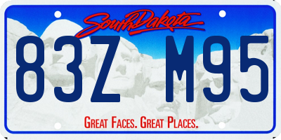 SD license plate 83ZM95