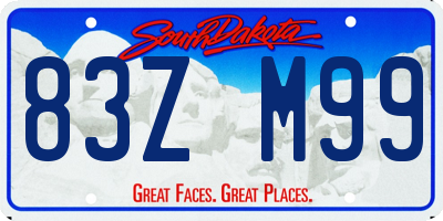 SD license plate 83ZM99