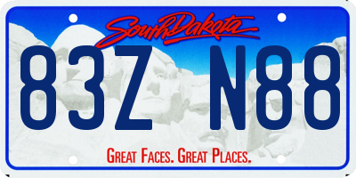 SD license plate 83ZN88