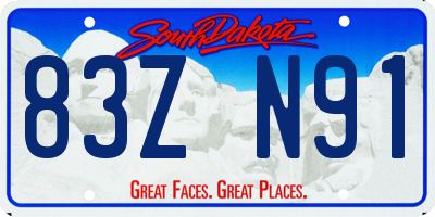 SD license plate 83ZN91