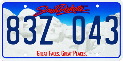 SD license plate 83ZO43