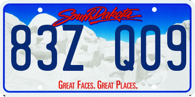 SD license plate 83ZQ09