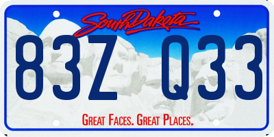 SD license plate 83ZQ33