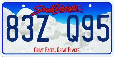 SD license plate 83ZQ95