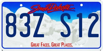 SD license plate 83ZS12
