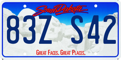 SD license plate 83ZS42