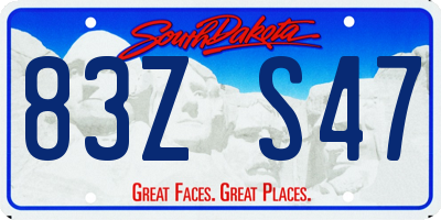 SD license plate 83ZS47