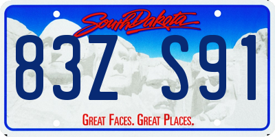SD license plate 83ZS91