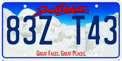 SD license plate 83ZT43