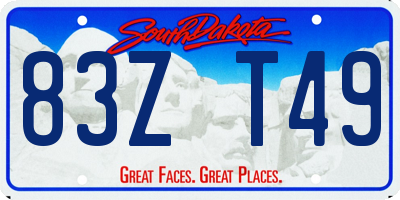 SD license plate 83ZT49